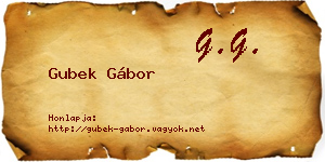 Gubek Gábor névjegykártya